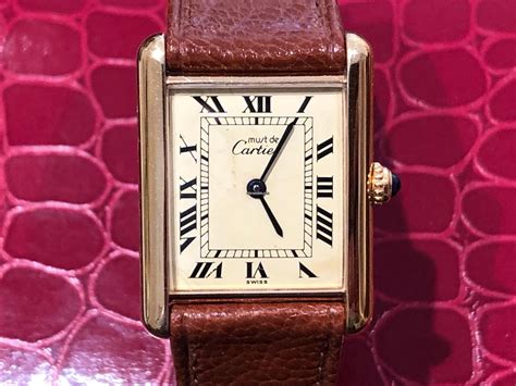 used cartier tank vermeil for sale.